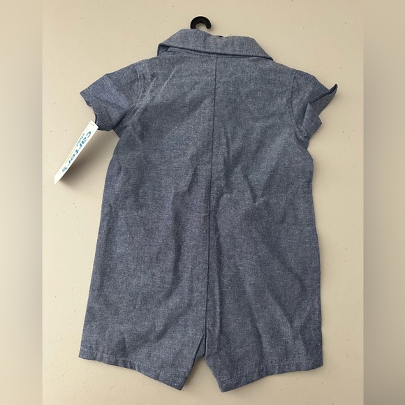 Carters Chambray Baby Boy Polo Romper - Picture 5 of 5